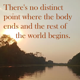 There's no distinct point where the body ends and the rest of the world begins.